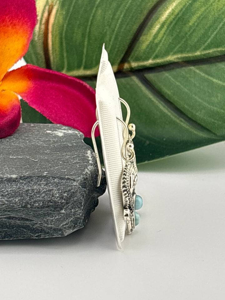 Larimar Mermaid Dangle Earrings