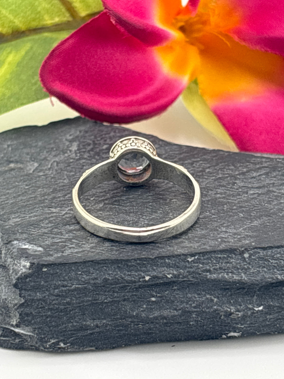 Aquamarine and 925 Sterling Silver Ring Size 7