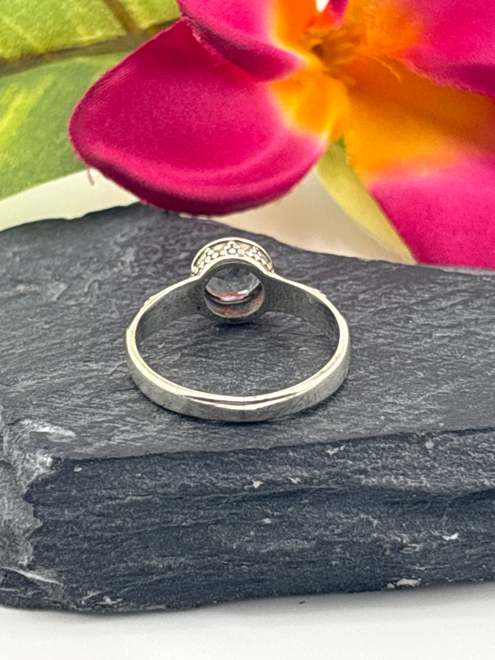 Aquamarine and 925 Sterling Silver Ring Size 7