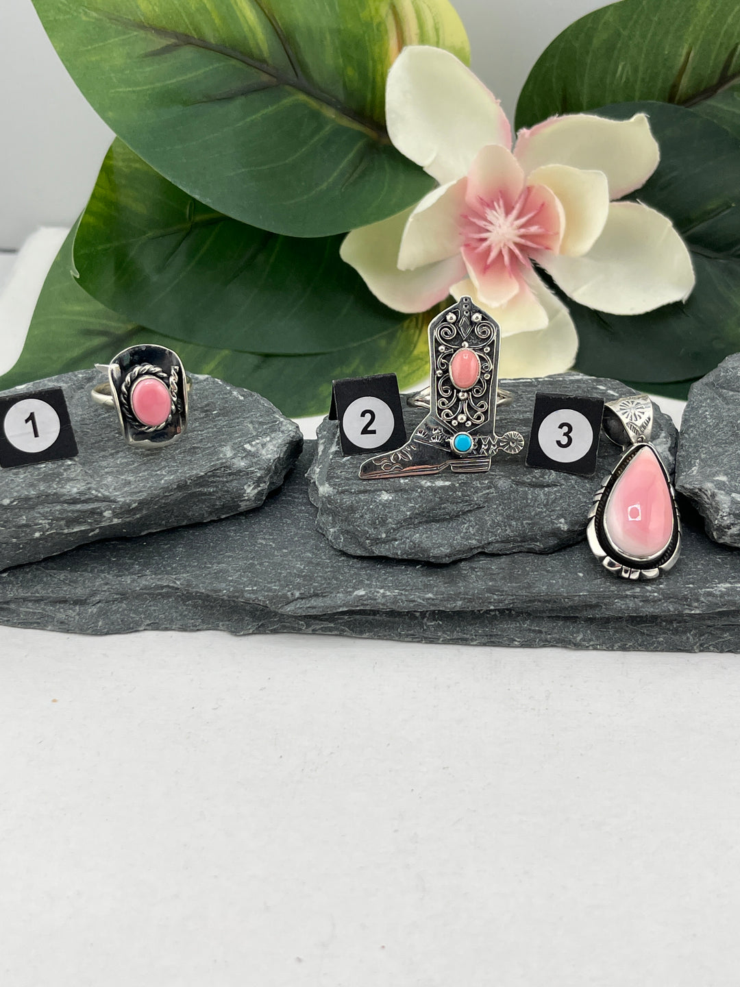 RESERVED FOR: Flower & Moon Crystals- 1/3/2025 -3 Sterling Silver Items