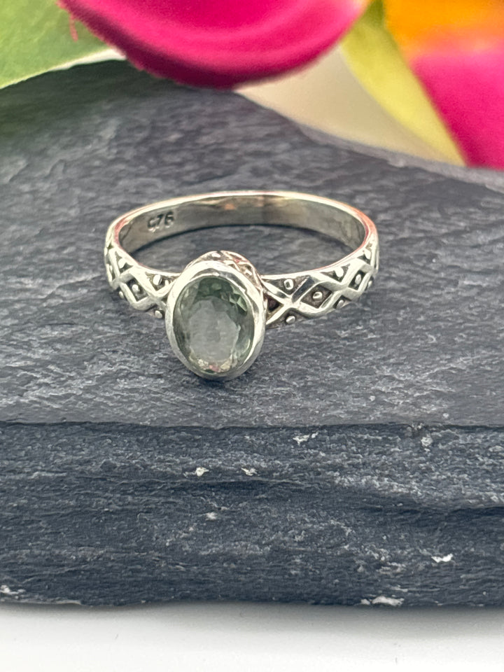 Tourmaline and 925 Sterling Silver Ring Size 6.5