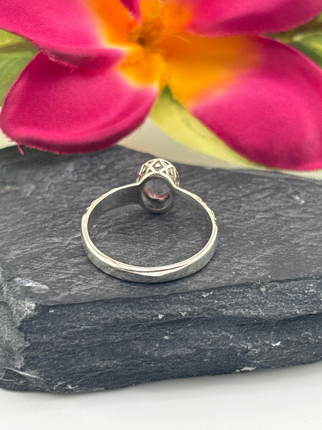 Aquamarine and 925 Sterling Silver Ring Size 7.25