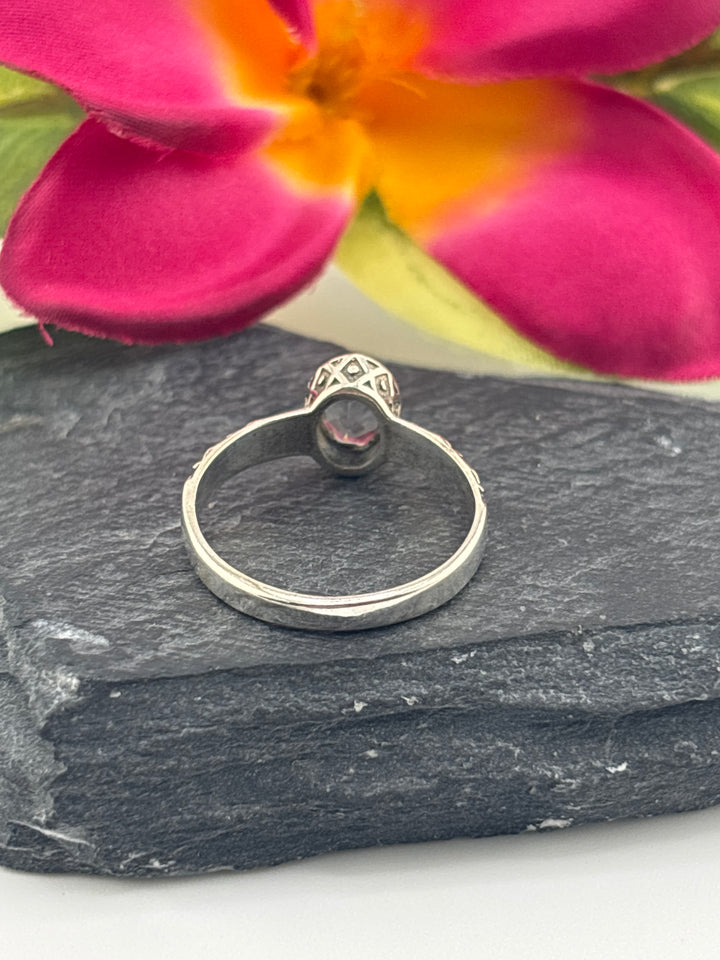 Aquamarine and 925 Sterling Silver Ring Size 7.25