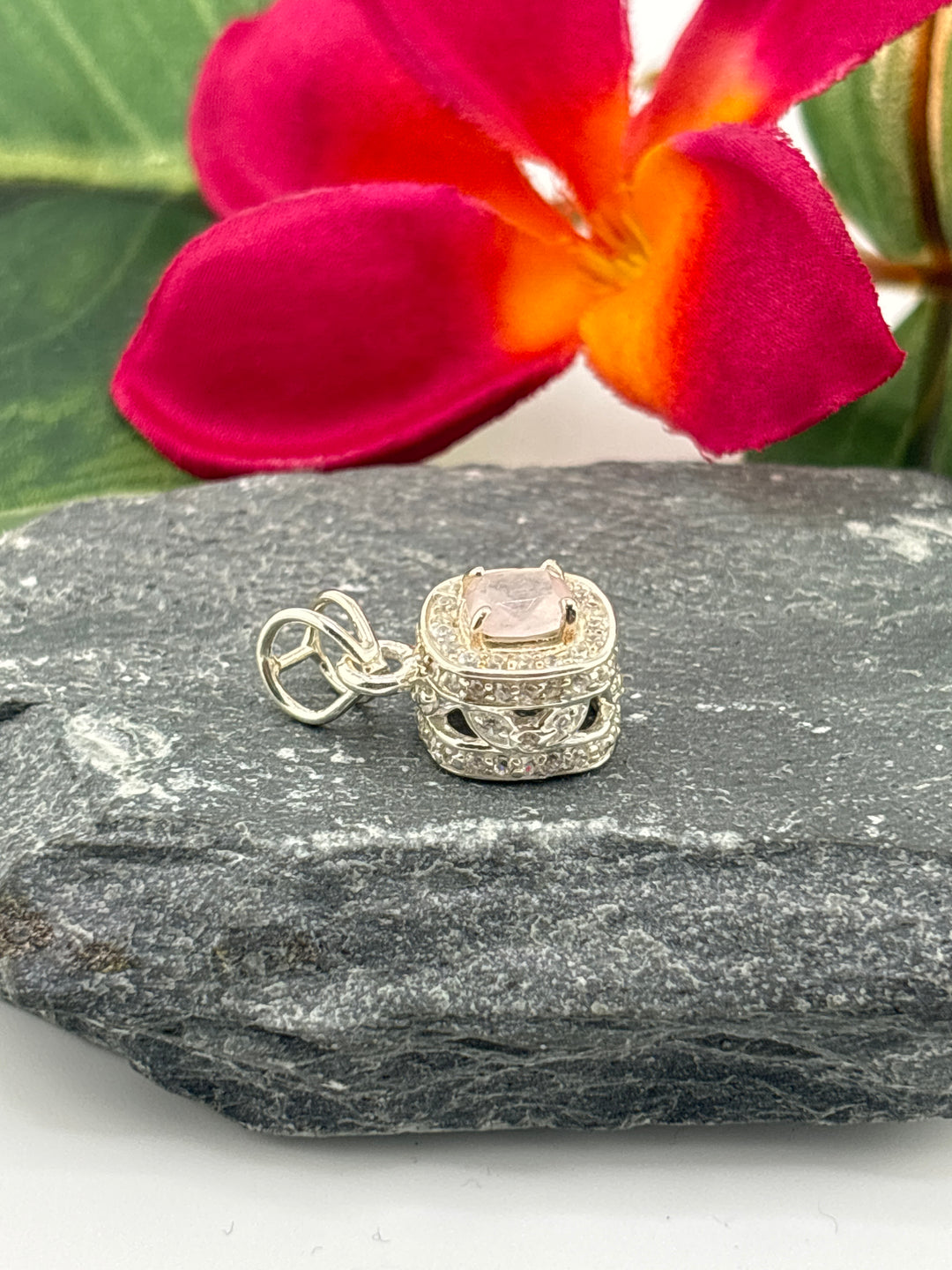 Morganite w/CZ Pendant