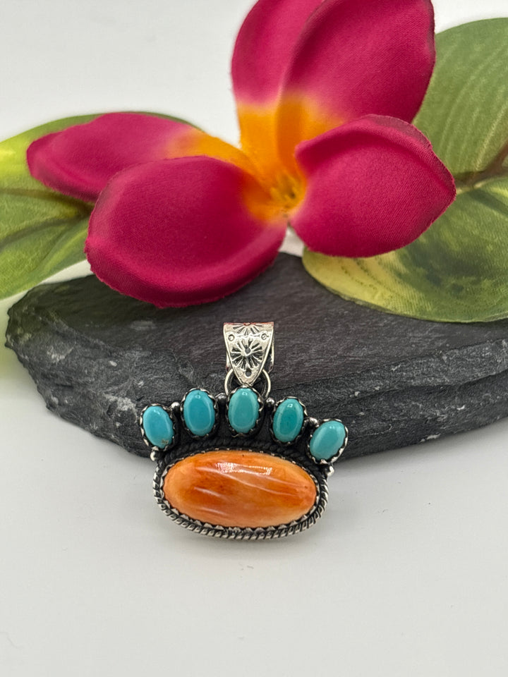Spiney Oyster & Turquoise Pendant