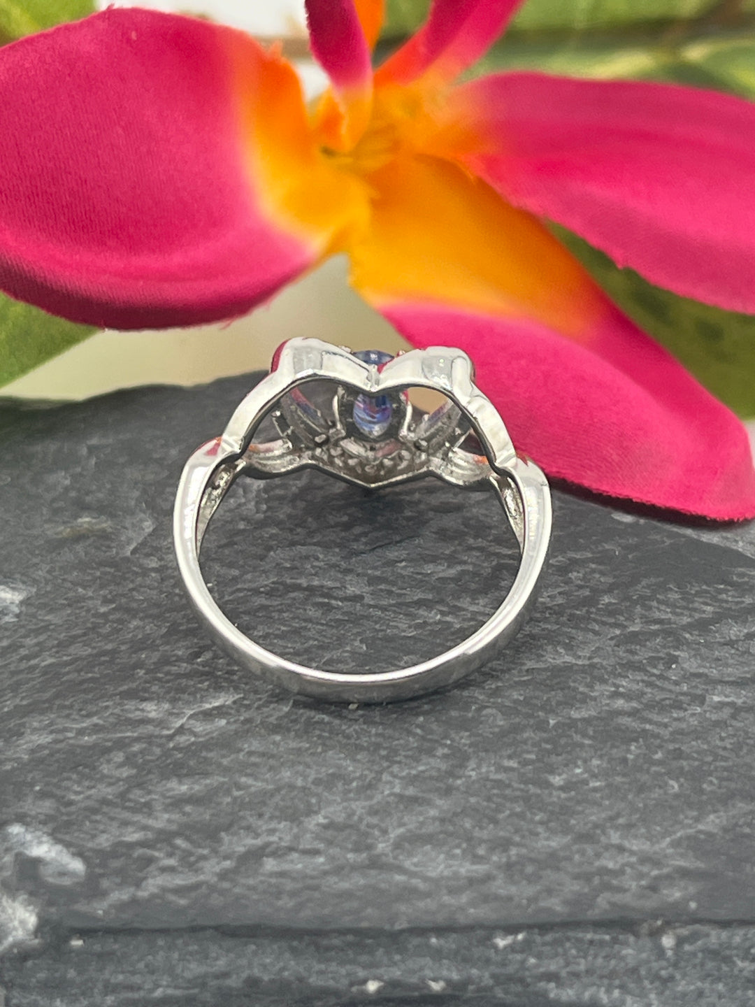 Blue Sapphire and 925 Sterling Silver Ring