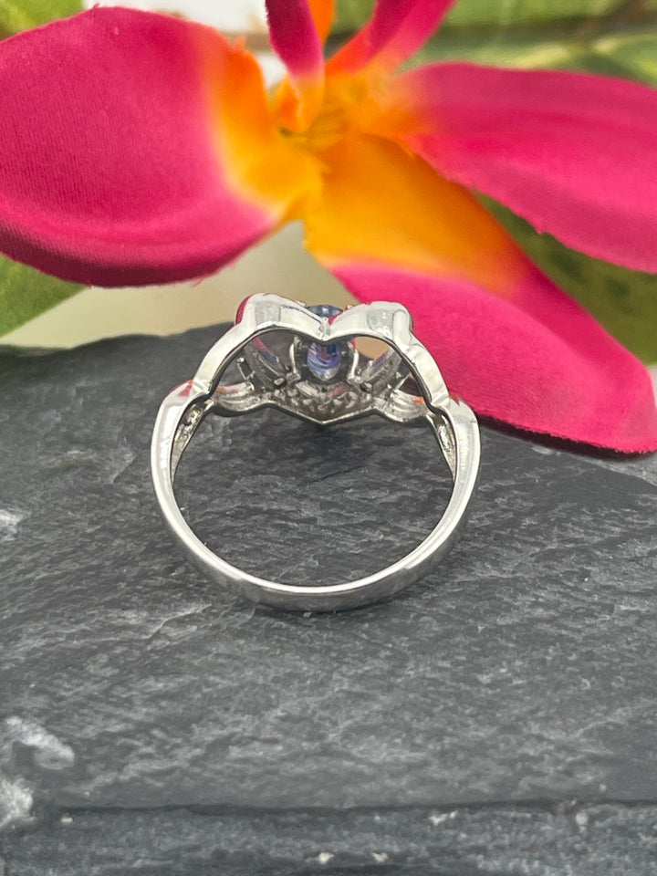 Blue Sapphire and 925 Sterling Silver Ring