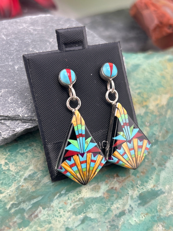 Regie 925 Sterling Silver Mosaic Multi-stone Earrings