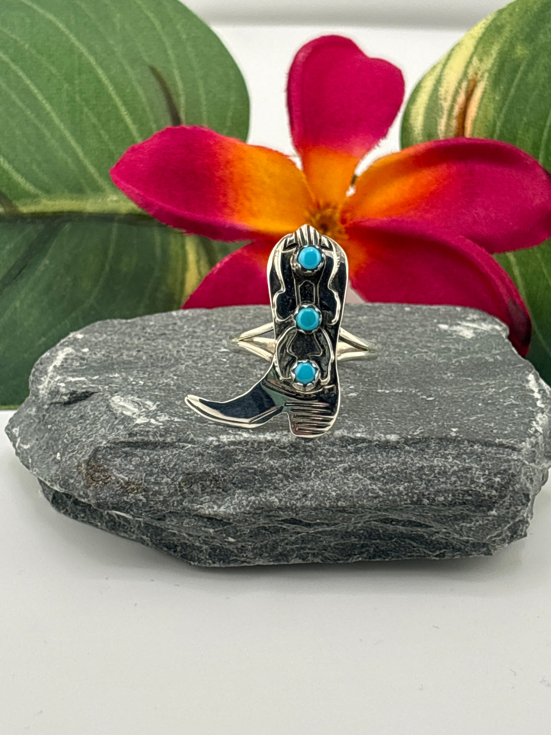 Turquoise Cowboy Boot Ring Size 9.5