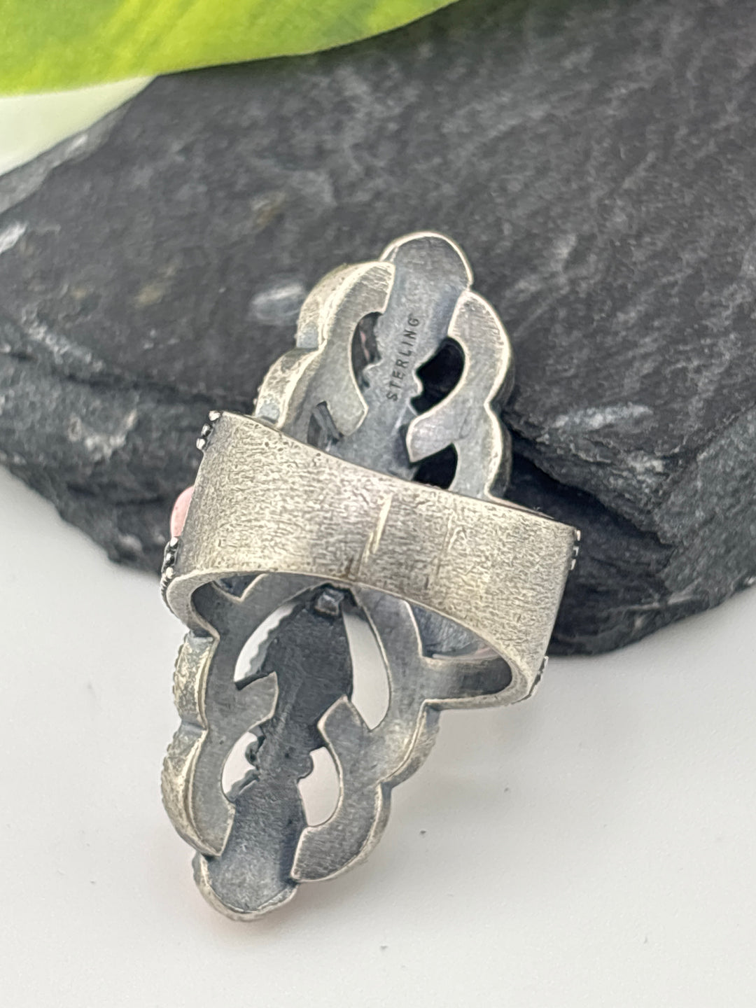 Queen Conch Cross and 925 Sterling Silver Ring Size 7