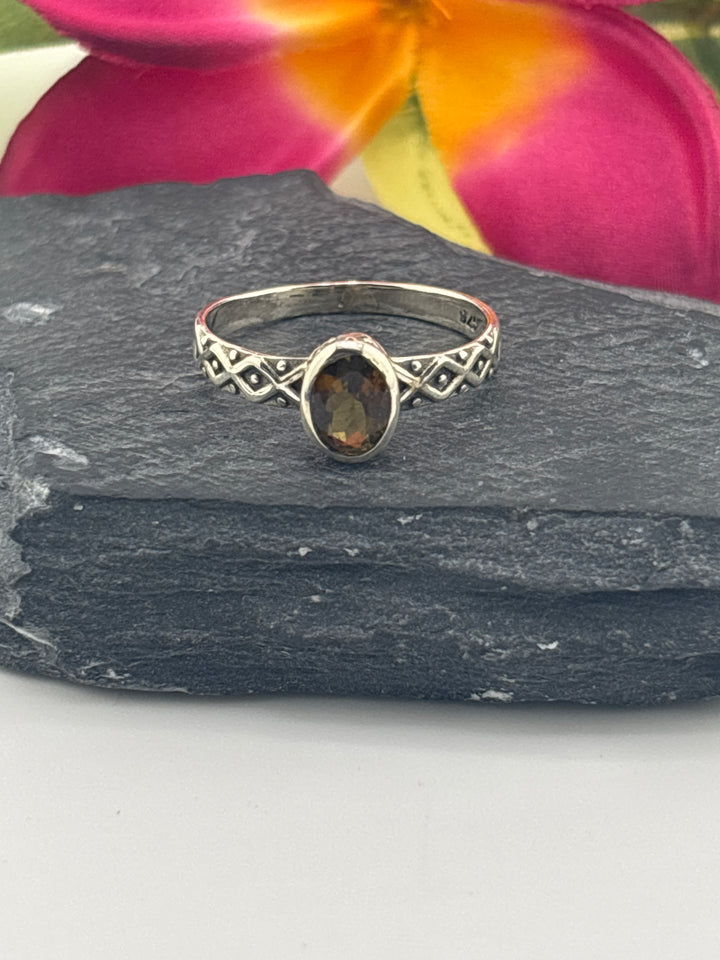 Tourmaline and 925 Sterling Silver Ring Size 9
