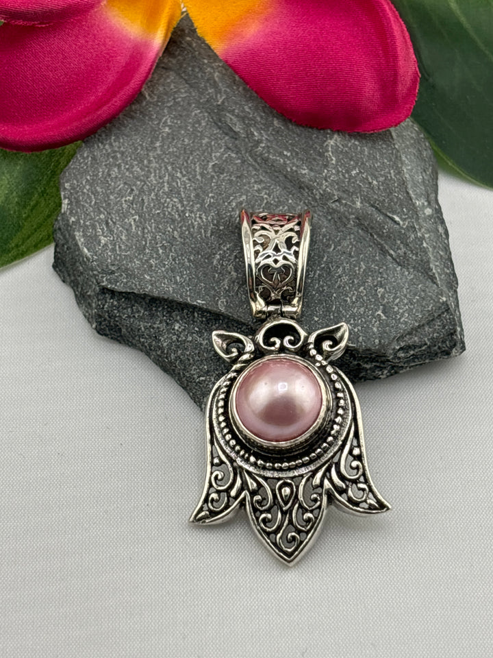 Pink Mabe Pearl Bali Pendant
