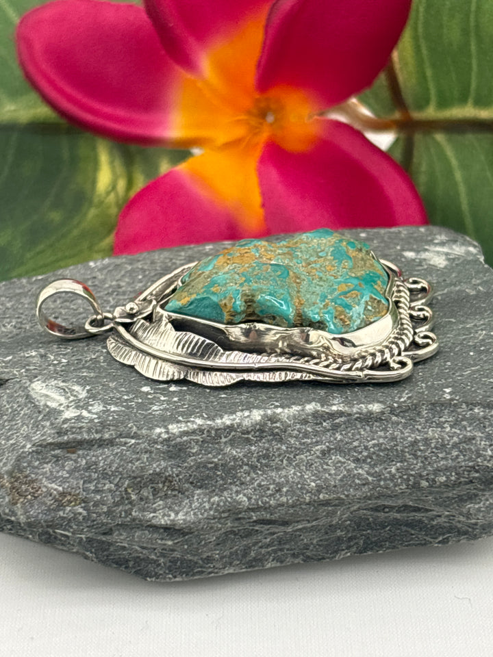 Raw Kingman Turquoise Pendant