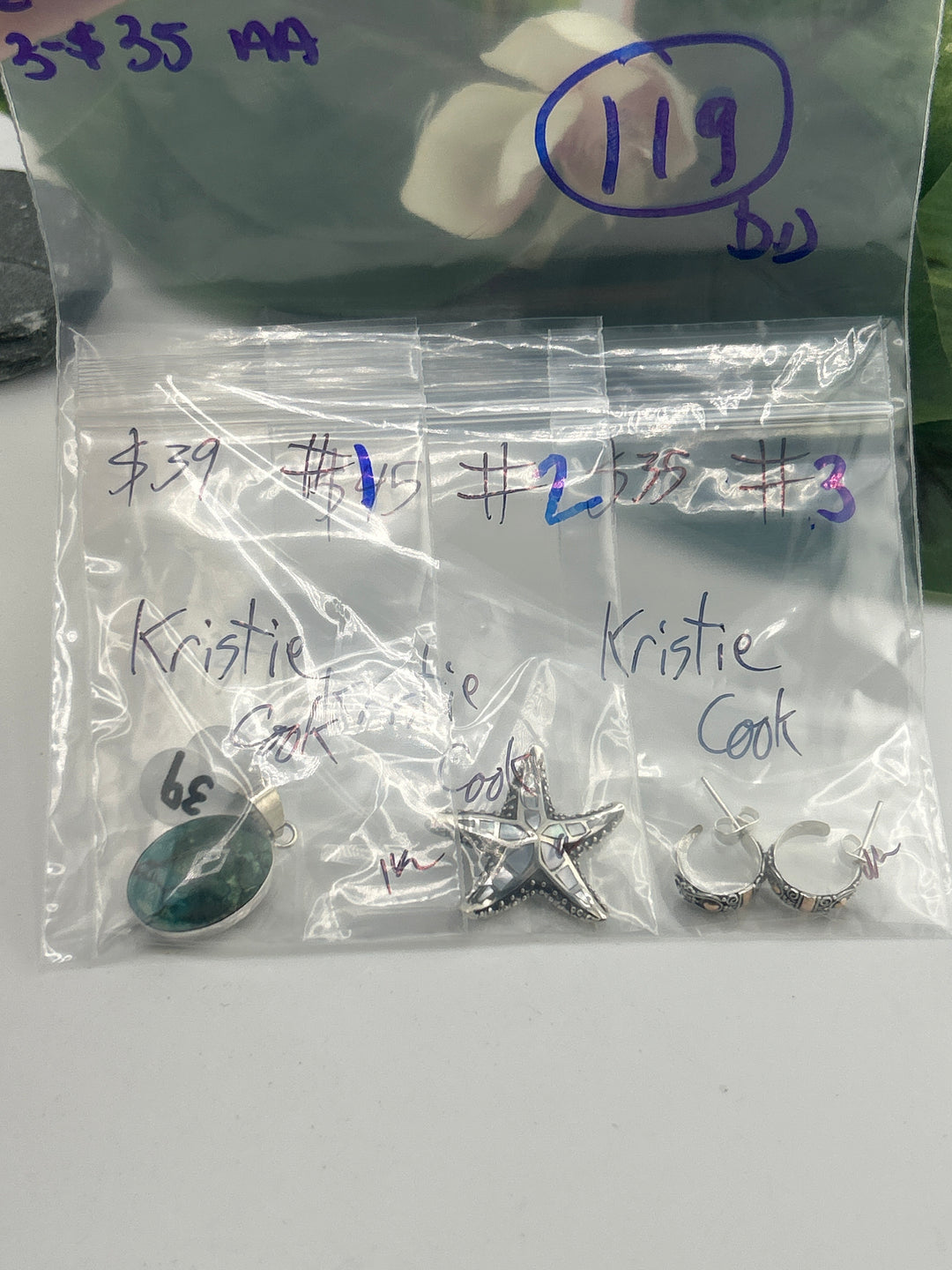 RESERVED FOR: Kristie Cook - 6/7/2025 FL tiktok Live Show - 3 Sterling Silver Items