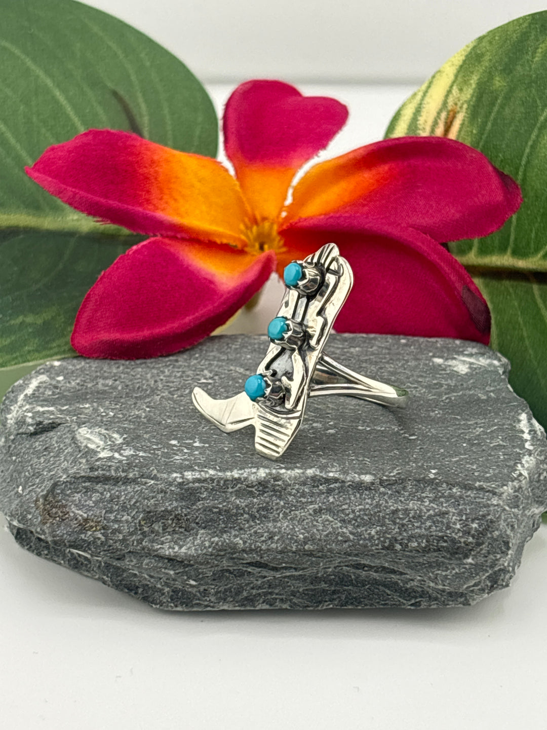 Turquoise Cowboy Boot Ring Size 8.5