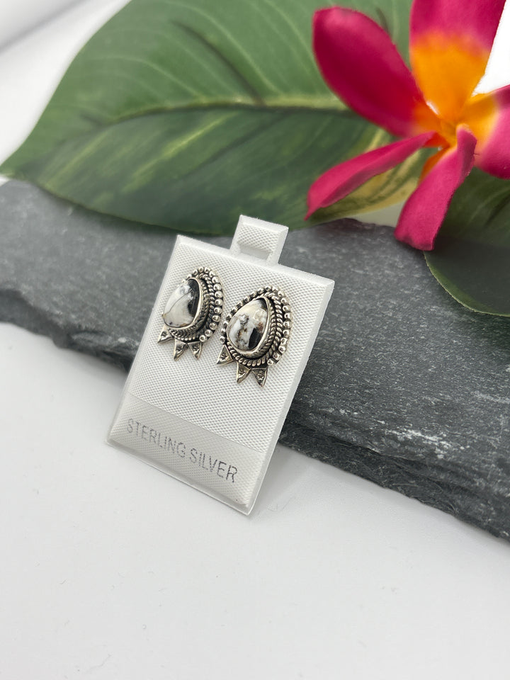 White Buffalo Stud Earrings