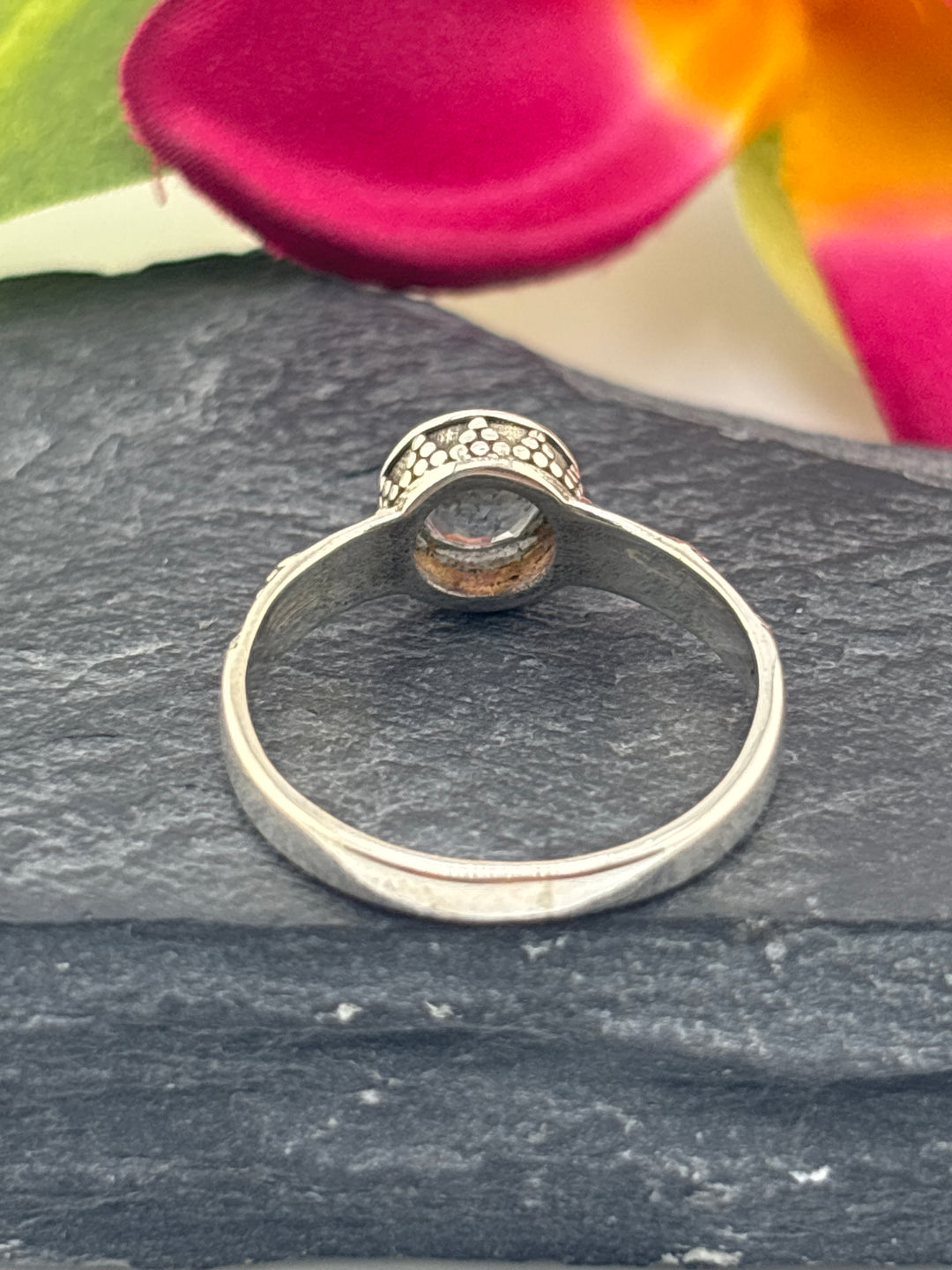 Aquamarine and 925 Sterling Silver Ring Size 8