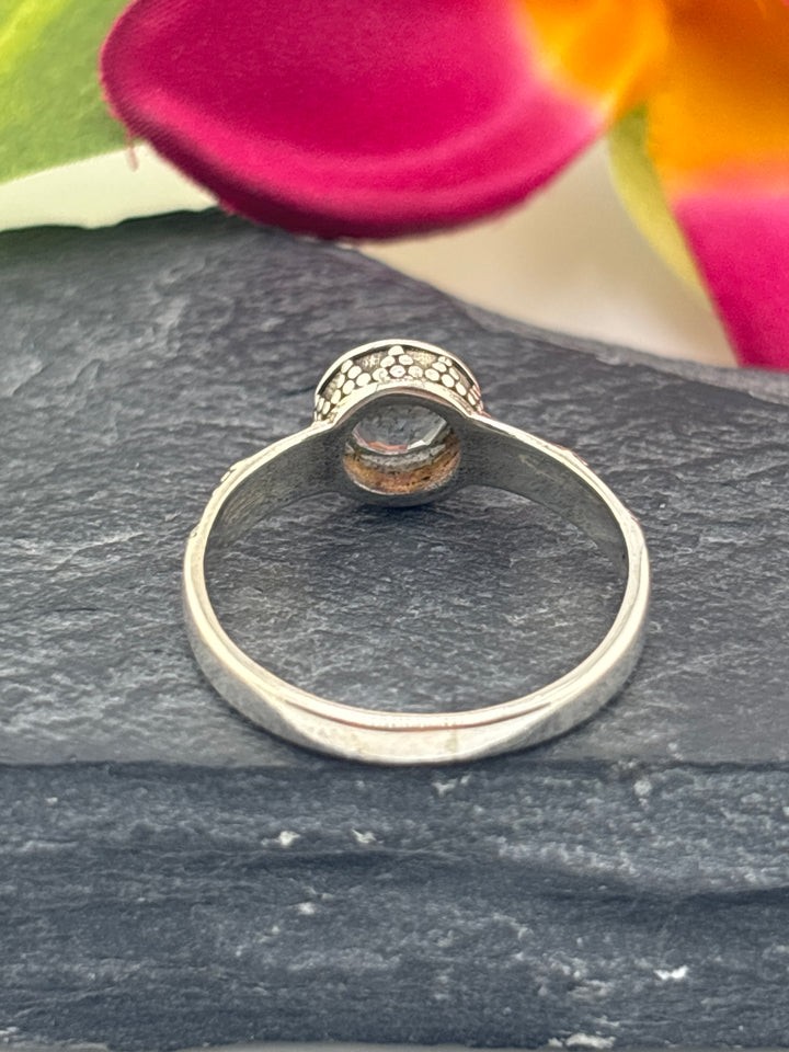 Aquamarine and 925 Sterling Silver Ring Size 8