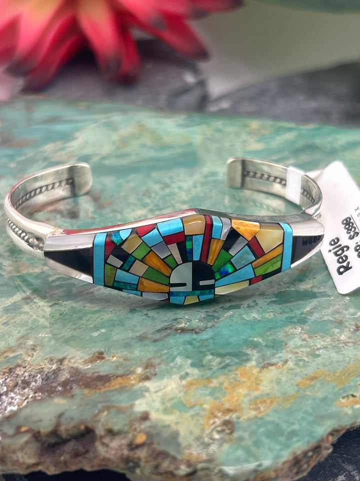 Regie 925 Sterling Silver Mosaic Multi-stone Cuff