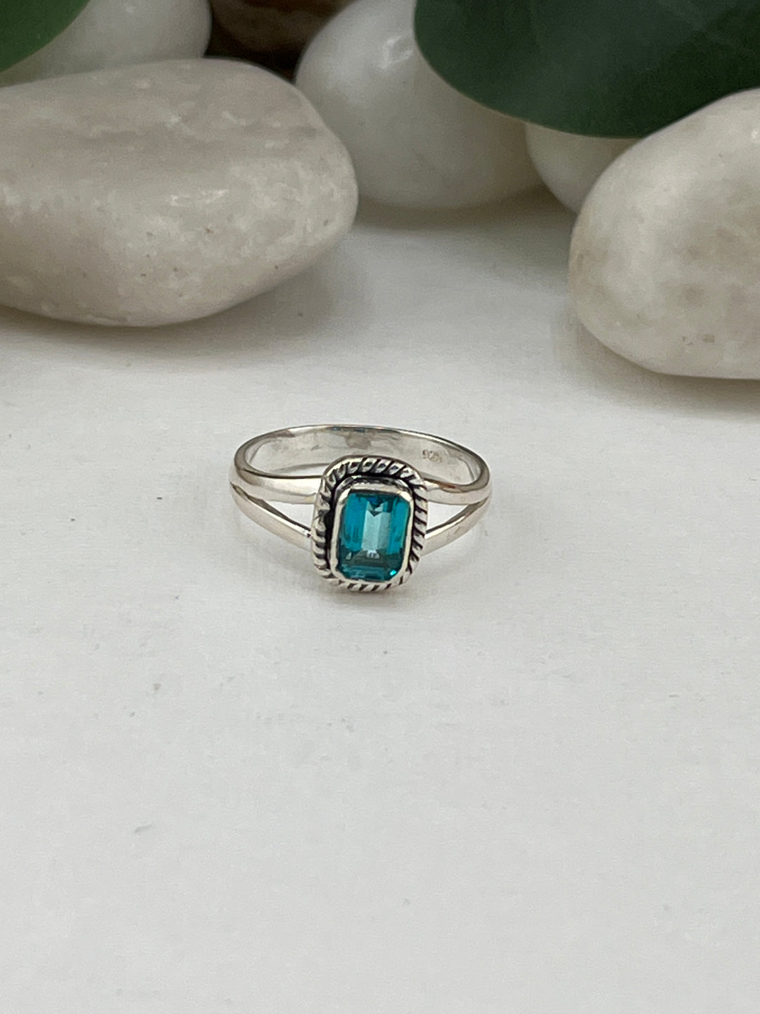 Aqua Topaz Ring Size 9