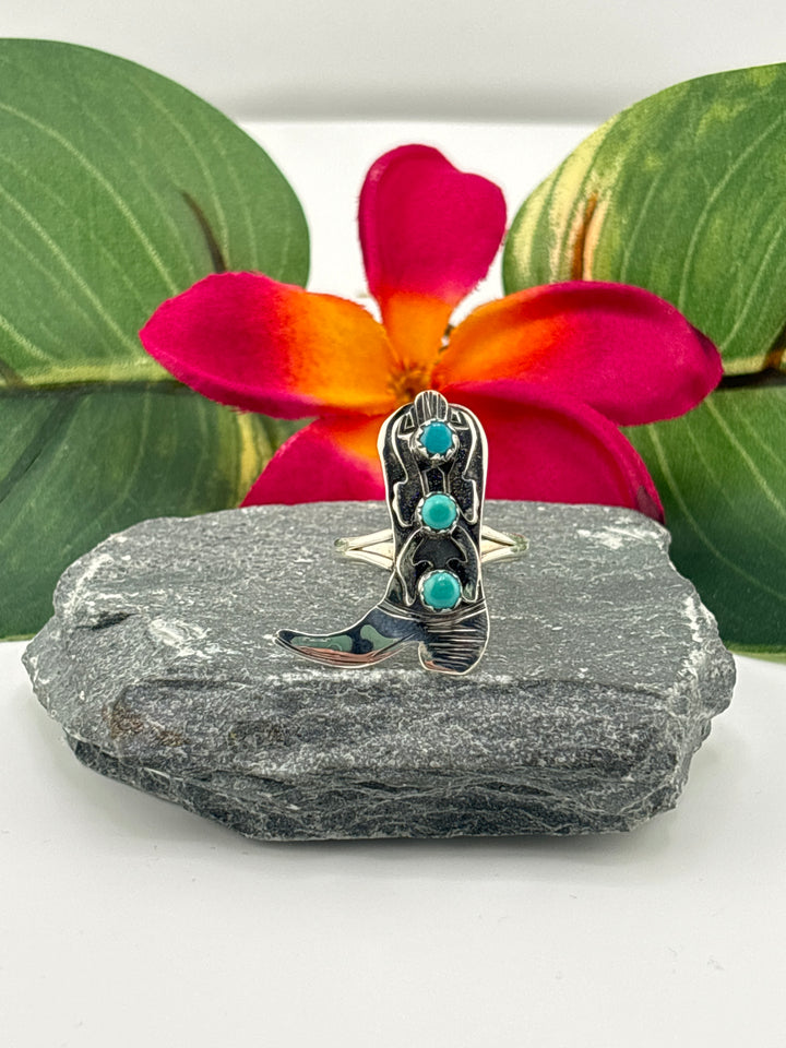 Turquoise Cowboy Boot Ring Size 10.25