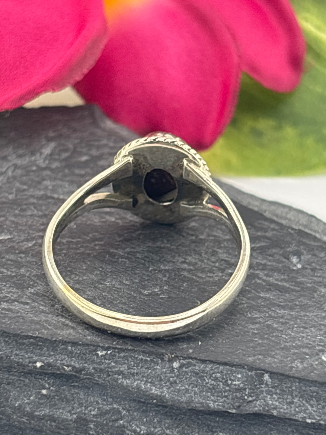 Round Wild Horse Jasper and 925 Sterling Silver Ring Size 11