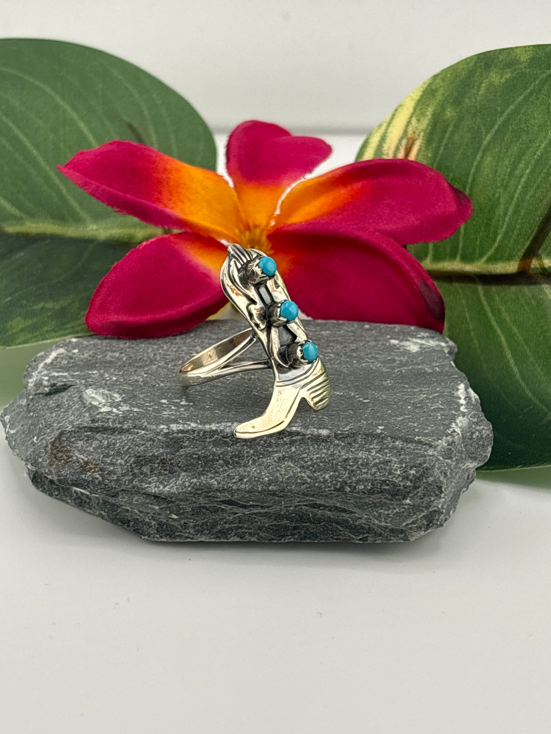 Turquoise Cowboy Boot Ring Size 9.25