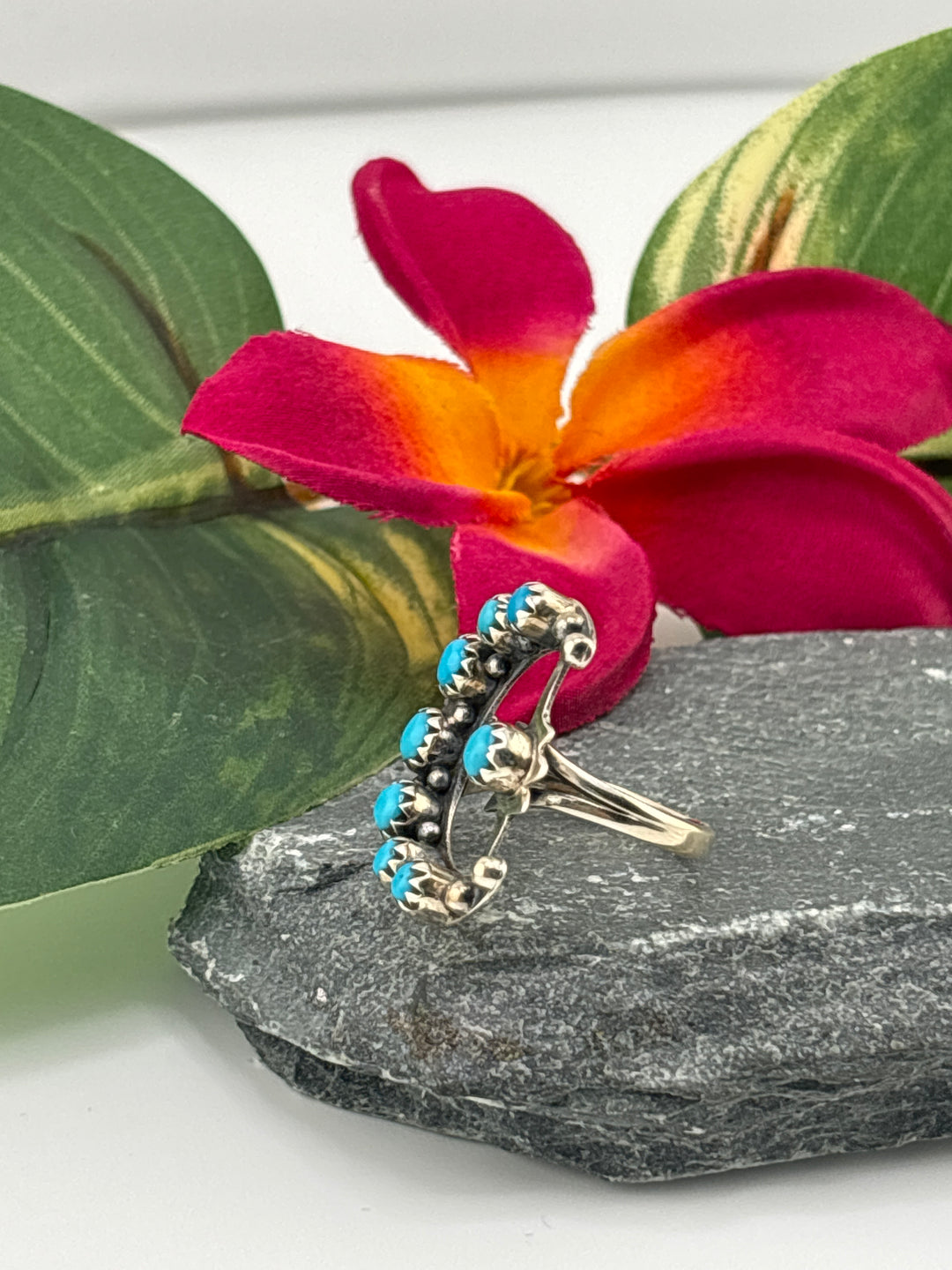 Star & Moon Turquoise Ring Size 7