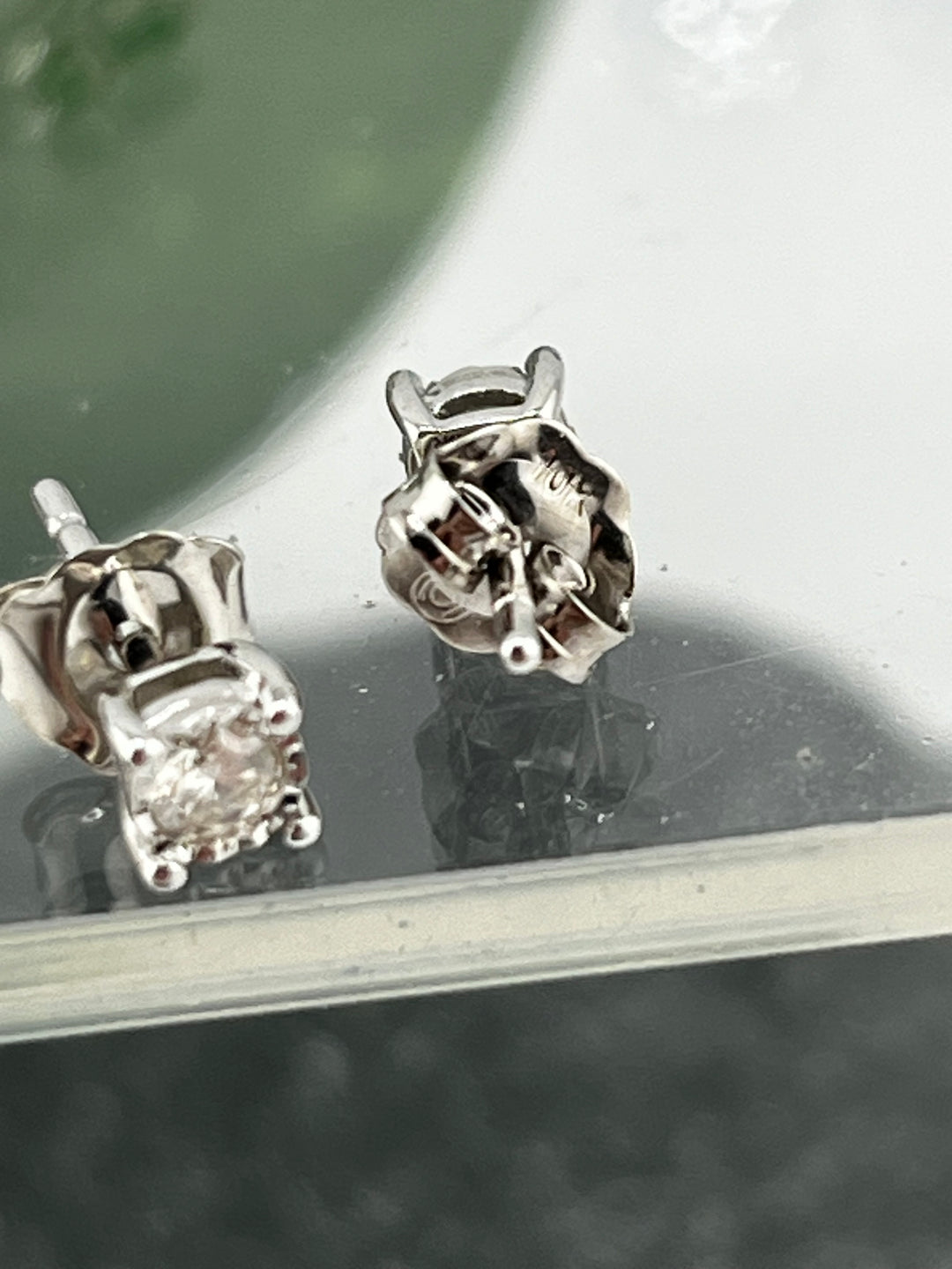10K White Gold and Diamond Earrings
