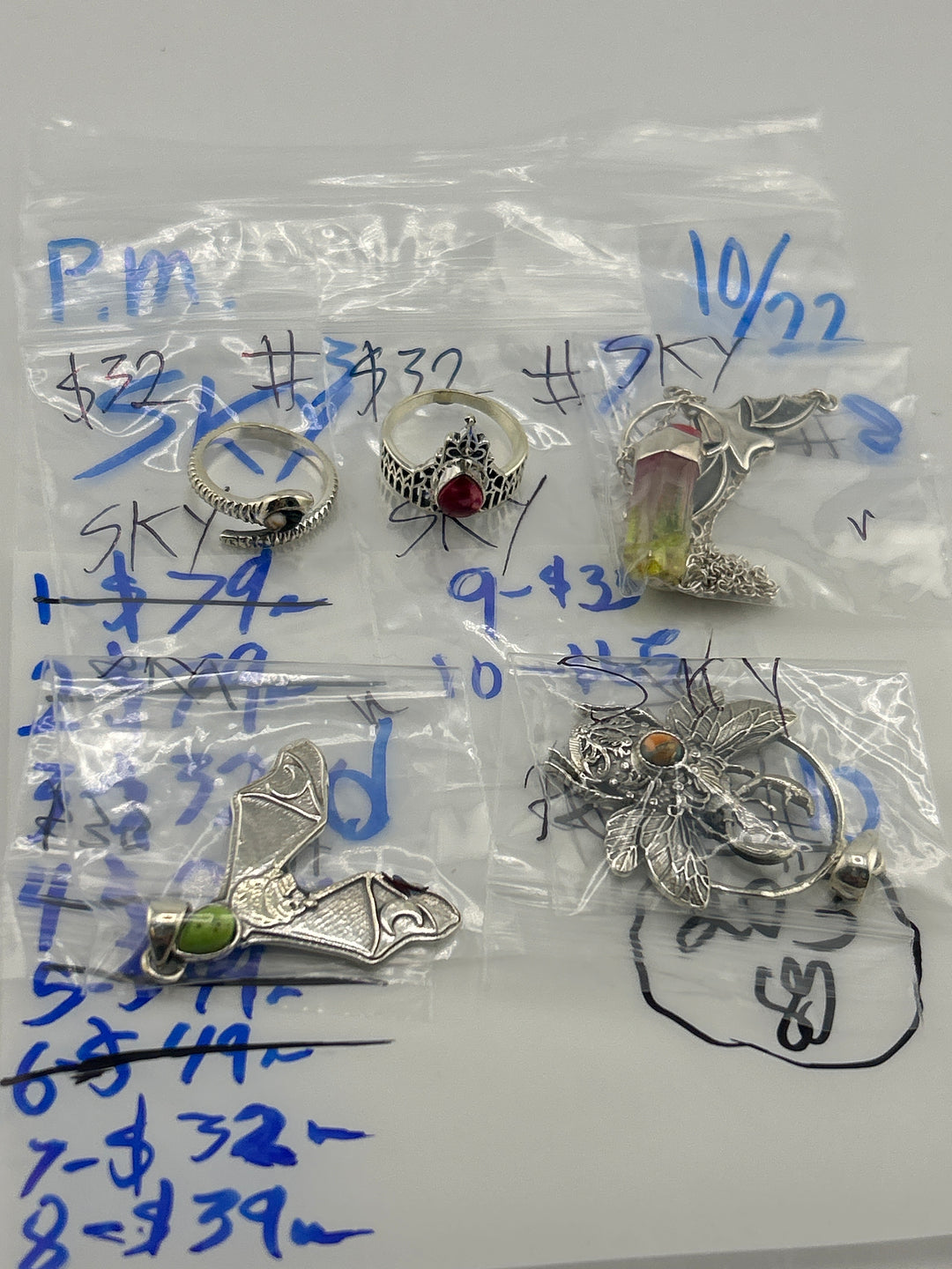 PM SHOW 48HR - RESERVED FOR: SKY - 10/22/2025 FL tiktok Live Show - 5 Sterling Silver Items