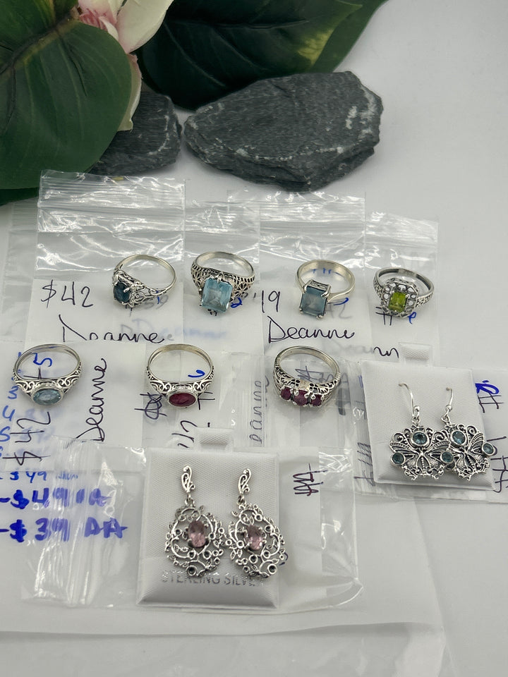 RESERVED FOR: Deanne- 4/12/2025 tiktok Live Show - 9 Sterling Silver Items