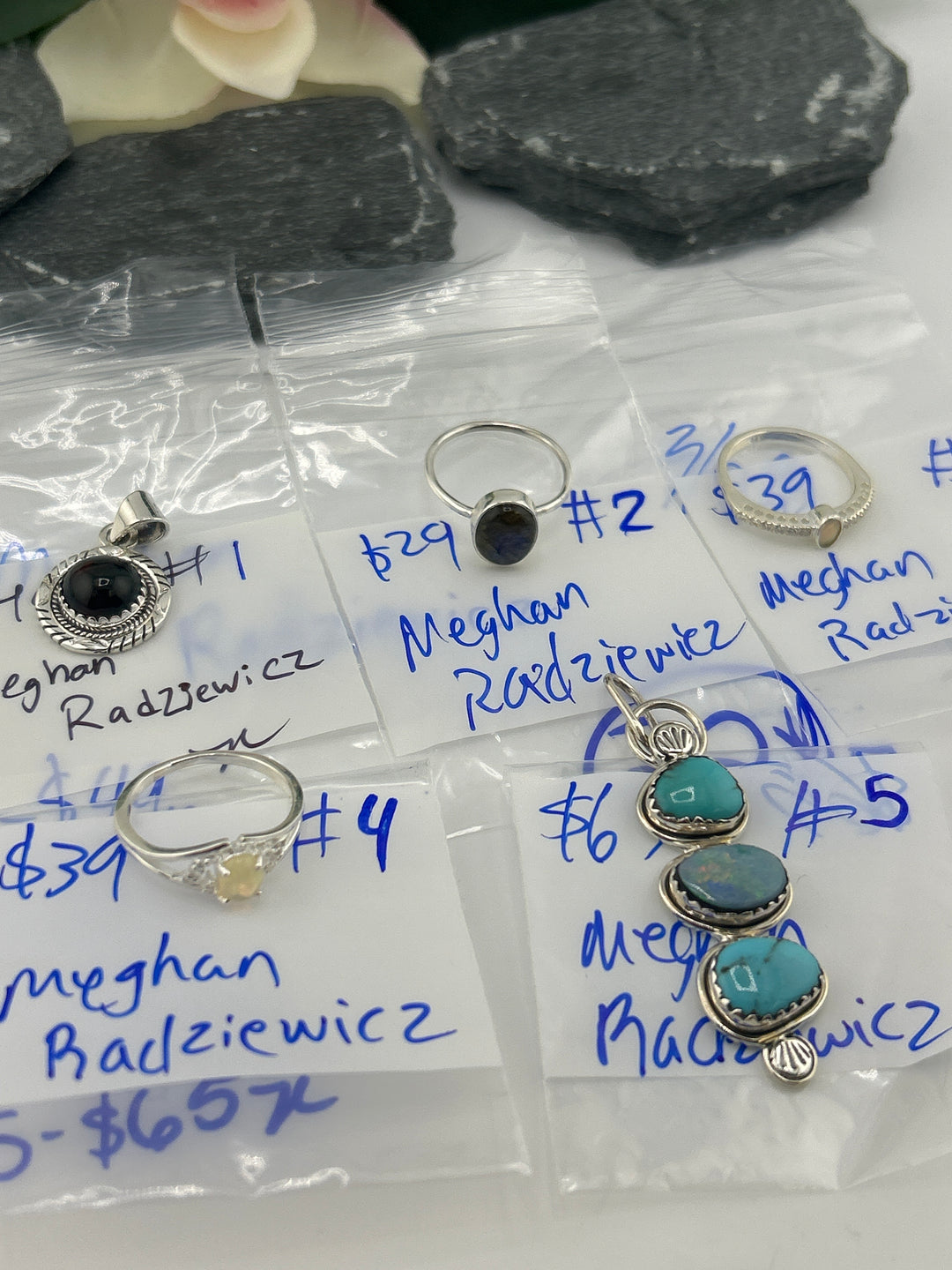 RESERVED FOR: Meghan Radziewicz - 3/28/2025 tiktok Live Show -5  Sterling Silver Items
