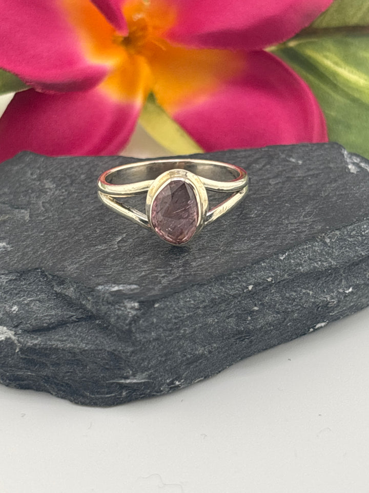 Pink Tourmaline and 925 Sterling Silver Ring Size 9.25