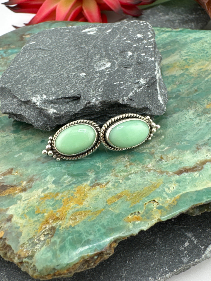 Southwest 925 Sterling Silver Paloma Turquoise Stud Earrings