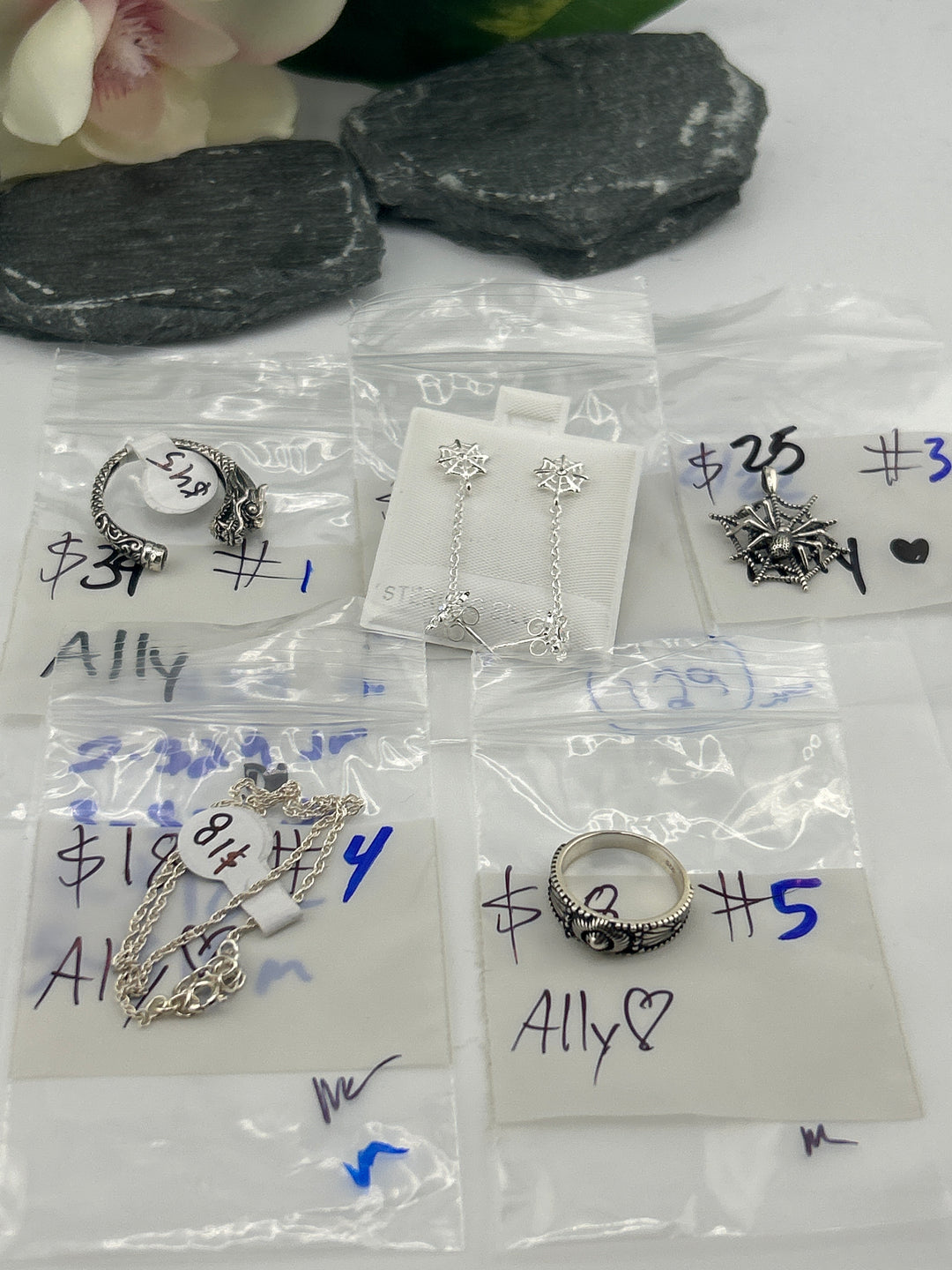 RESERVED FOR: Ally- 2/22/2025 Show -5 Sterling Silver Items