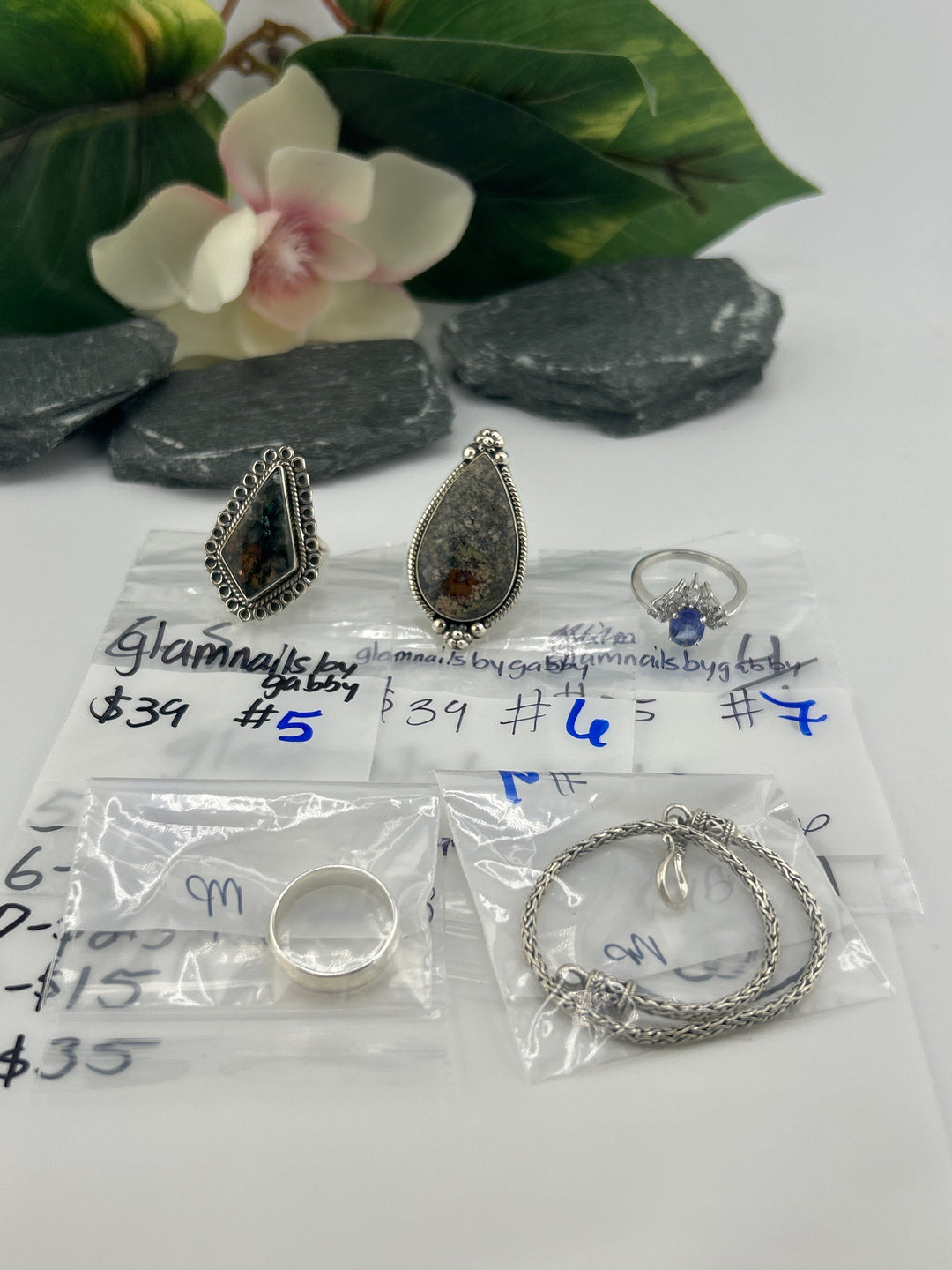 RESERVED FOR: glamnailsbygabby - C.S. - 4/4/2025 - 5 Sterling Silver Items