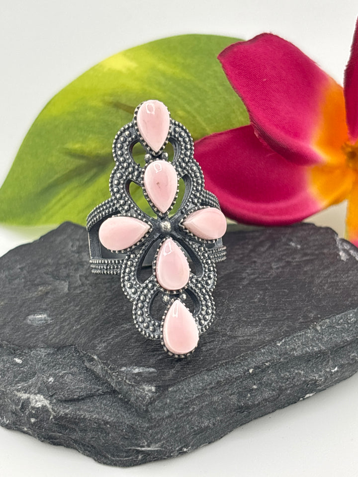 Queen Conch Cross and 925 Sterling Silver Ring Size 9