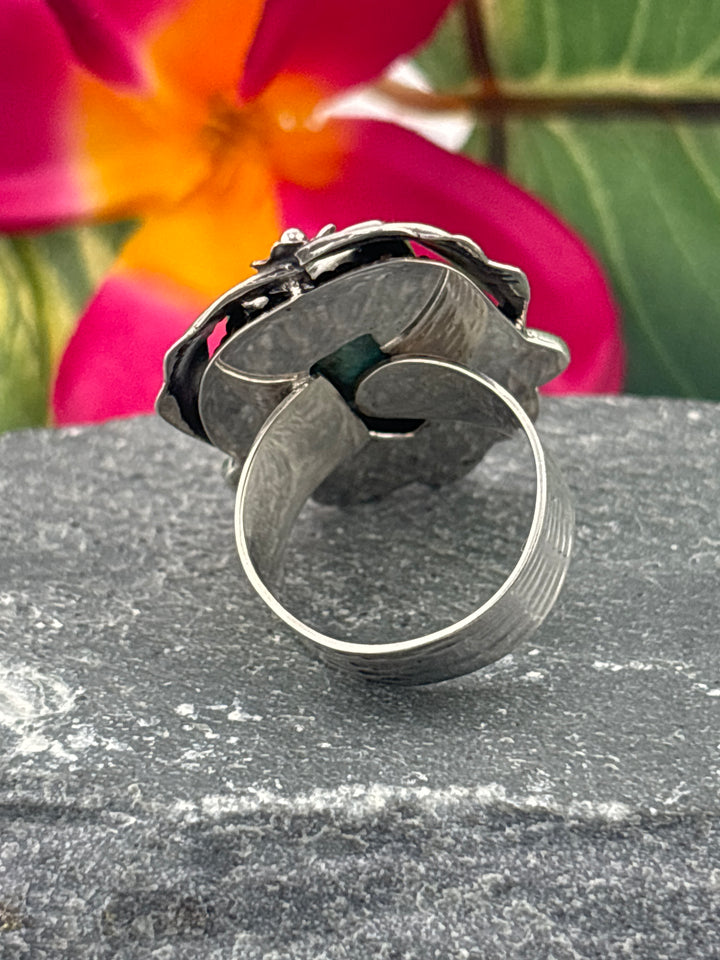 Raw American Turquoise Adjustable Band Ring Size 7
