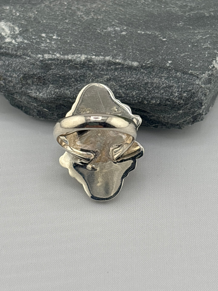 Spiny Oyster Copper Turquoise Ring Size 7
