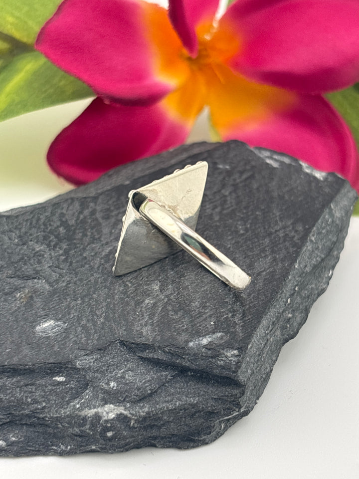 Orange Spiny Oyster and 925 Sterling Silver Ring Size 7