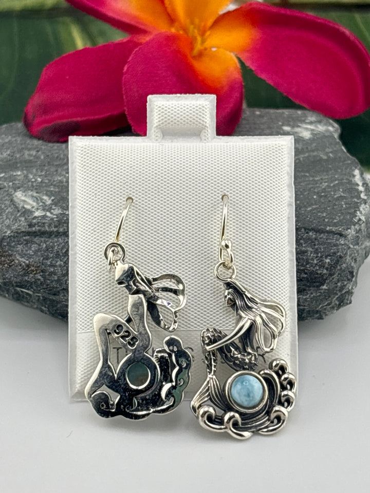 Larimar Mermaid Dangle Earrings