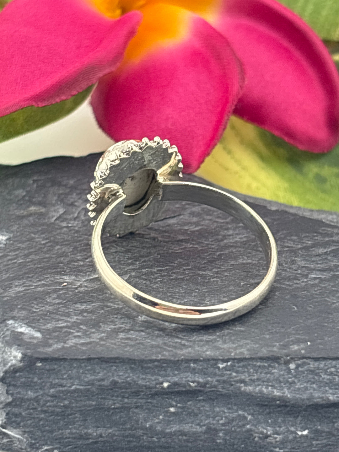 Round Wild Horse Jasper and 925 Sterling Silver Ring Size 11.5