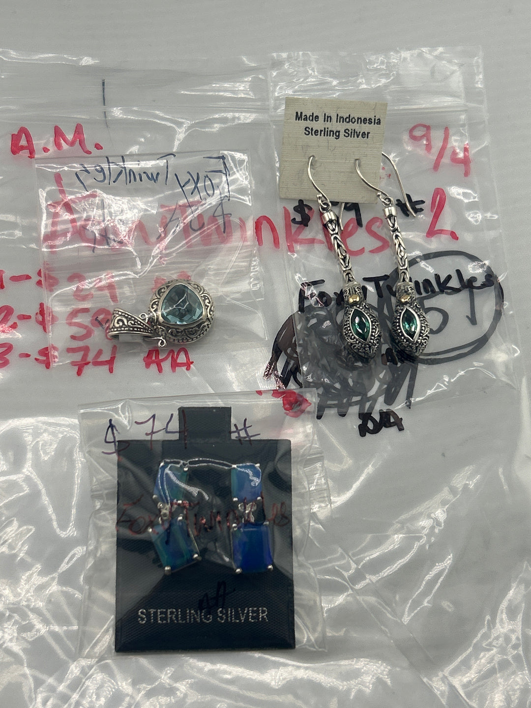 AM SHOW 48HR - RESERVED FOR: FoxyTwinkles- 9/4/2025 FL tiktok Live Show - 3 Sterling Silver Items