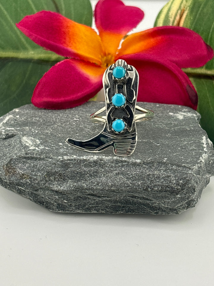 Turquoise Cowboy Boot Ring Size 9.25