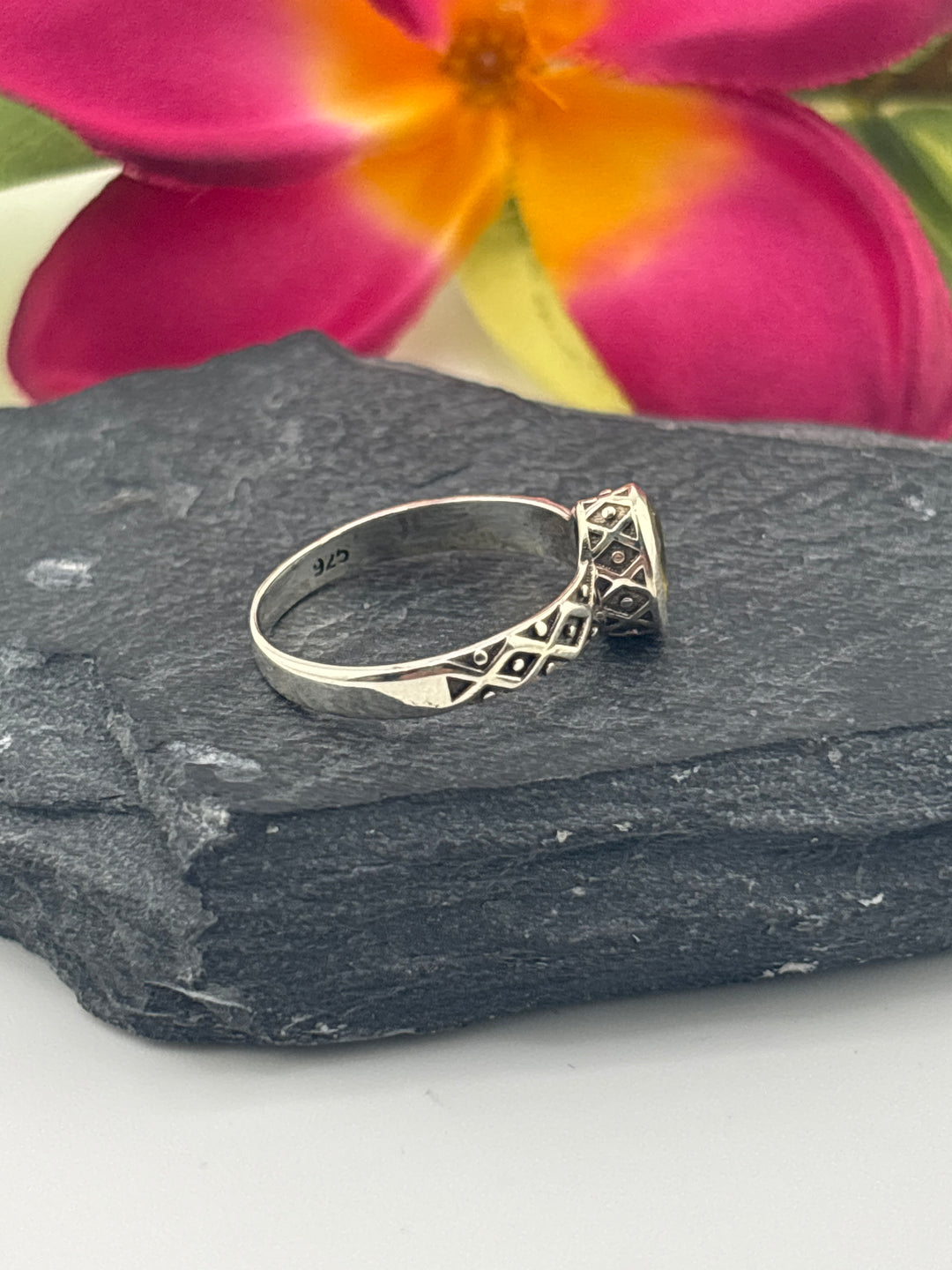 Tourmaline and 925 Sterling Silver Ring Size 7