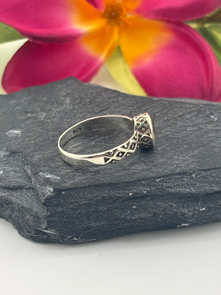 Tourmaline and 925 Sterling Silver Ring Size 7