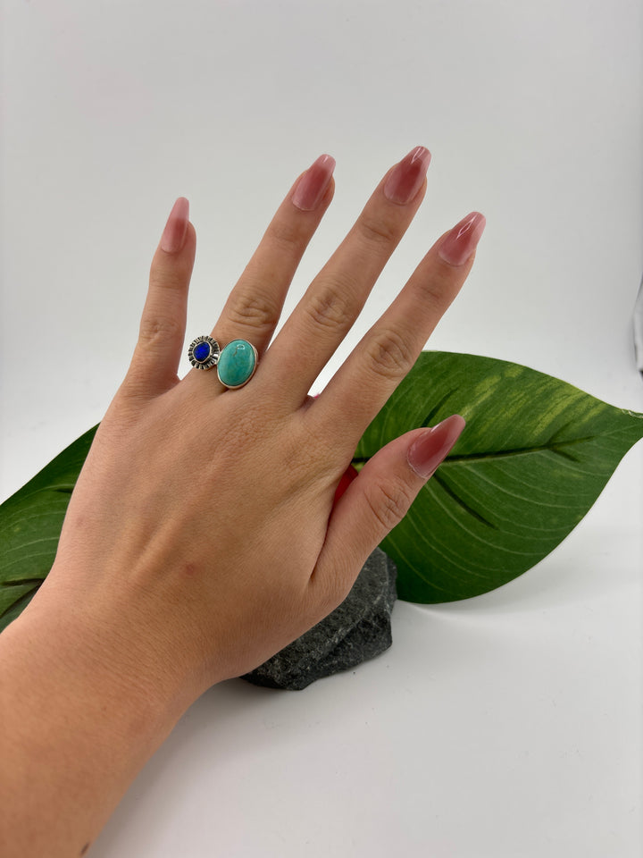 Australian Opal & Turquoise Ring