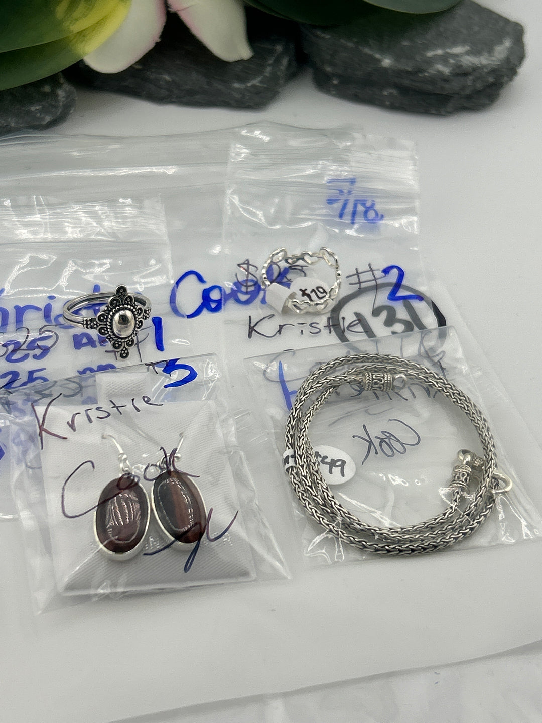 RESERVED FOR: Kristie Cook - 5/18/2025 tiktok Live Show - 4  Sterling Silver Items