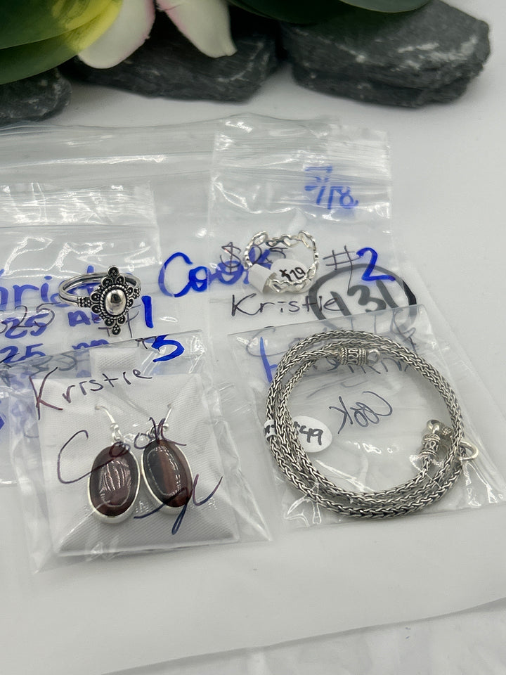 RESERVED FOR: Kristie Cook - 5/18/2025 tiktok Live Show - 4  Sterling Silver Items