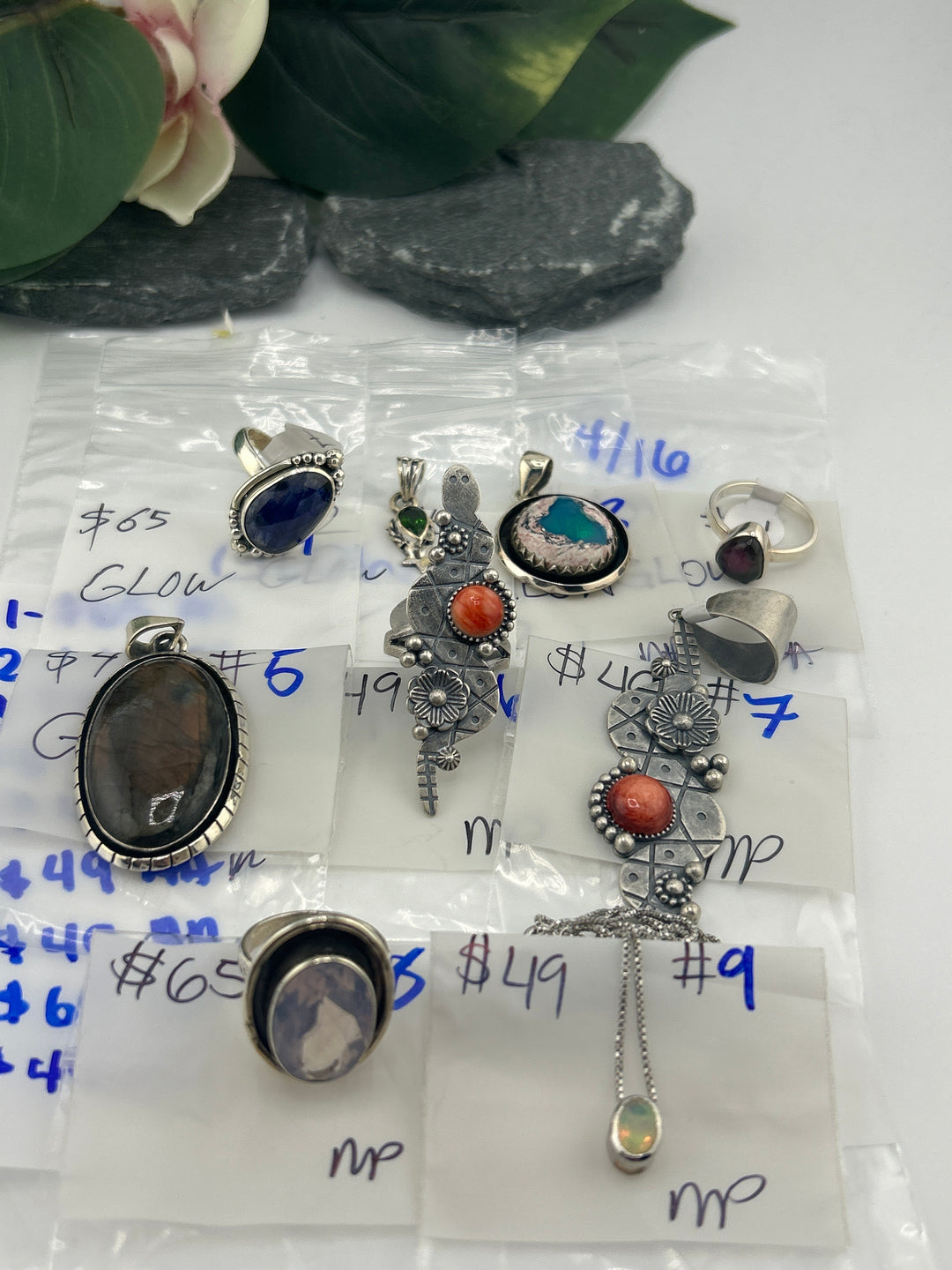 RESERVED FOR: GLOW - 4/16/2025 tiktok Live Show - 9 Sterling Silver Items